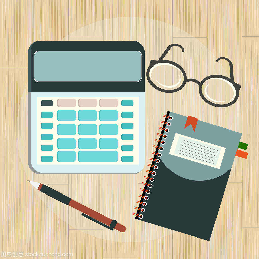 現實背景平面設計中辦公用品的運用 以計算器為例