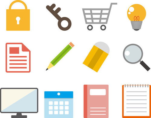 辦公用品圖標(biāo)矢量素材 高效構(gòu)建專業(yè)視覺(jué)體系